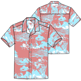 Moldes de confeccion para HOMBRES Camisas Camisa Hawaiian 2943